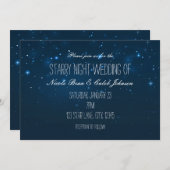 Starry Night Sky Blue Wedding Einladungen (Vorne/Hinten)