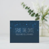 Starry Night Sky Celestial Save the Date Postcard Ankündigungspostkarte (Stehend Vorderseite)