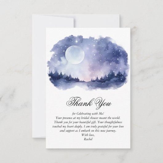 Starry Night Sky Celestial Theme Brautparty Dankeskarte (Vorderseite)