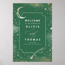 Starry Night Sky Celestial Wedding Welcome Sign Poster
