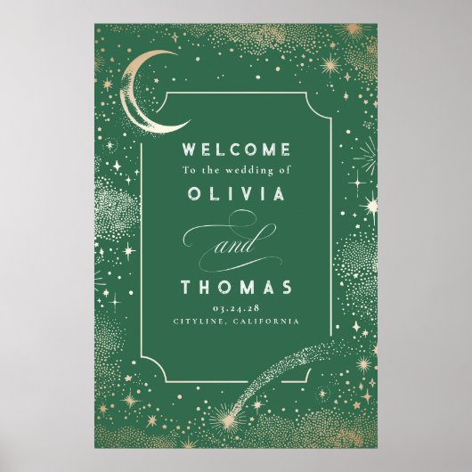 Starry Night Sky Celestial Wedding Welcome Sign Poster (Vorne)