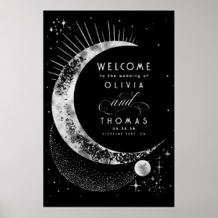 Starry Night Sky Celestial Wedding Welcome Sign Poster