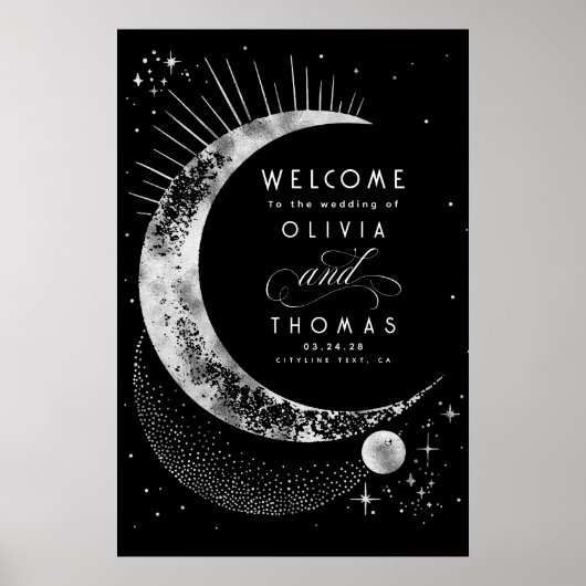 Starry Night Sky Celestial Wedding Welcome Sign Poster (Vorne)
