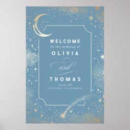Starry Night Sky Celestial Wedding Welcome Sign Poster