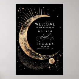 Starry Night Sky Celestial Wedding Welcome Sign Poster