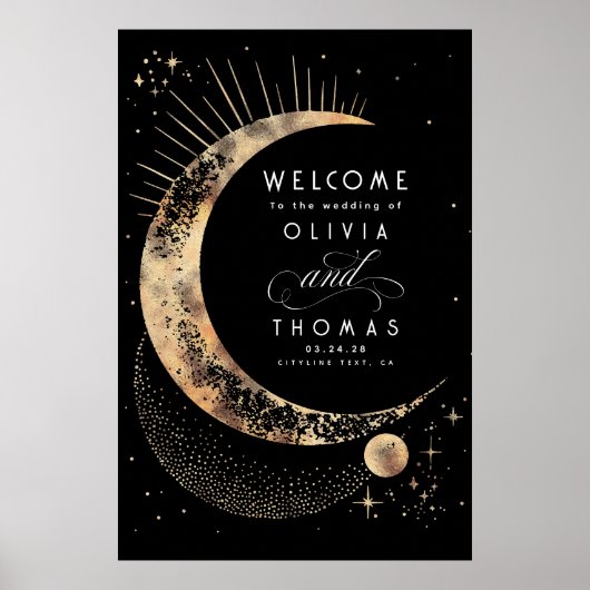 Starry Night Sky Celestial Wedding Welcome Sign Poster (Vorne)