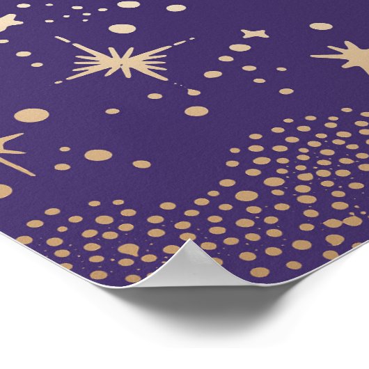 Starry Night Sky Celestial Wedding Welcome Sign Poster (Ecke)