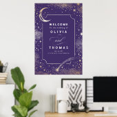 Starry Night Sky Celestial Wedding Welcome Sign Poster (Heimbüro)