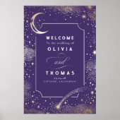 Starry Night Sky Celestial Wedding Welcome Sign Poster (Vorne)