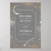 Starry Night Sky Celestial Wedding Welcome Sign Poster (Vorne)