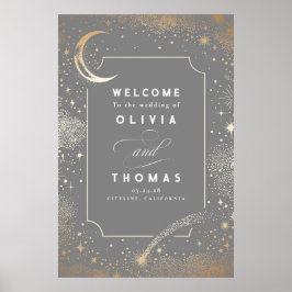 Starry Night Sky Celestial Wedding Welcome Sign Poster