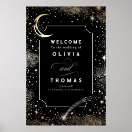 Starry Night Sky Celestial Wedding Welcome Sign Poster