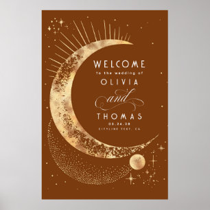 Starry Night Sky Celestial Wedding Welcome Sign Poster