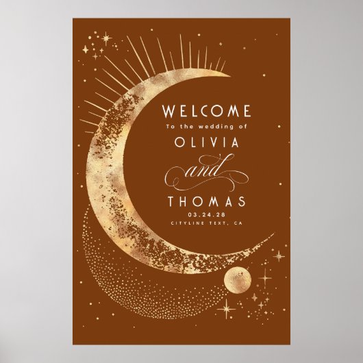 Starry Night Sky Celestial Wedding Welcome Sign Poster (Vorne)
