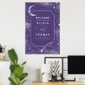Starry Night Sky Celestial Wedding Welcome Sign Poster (Heimbüro)