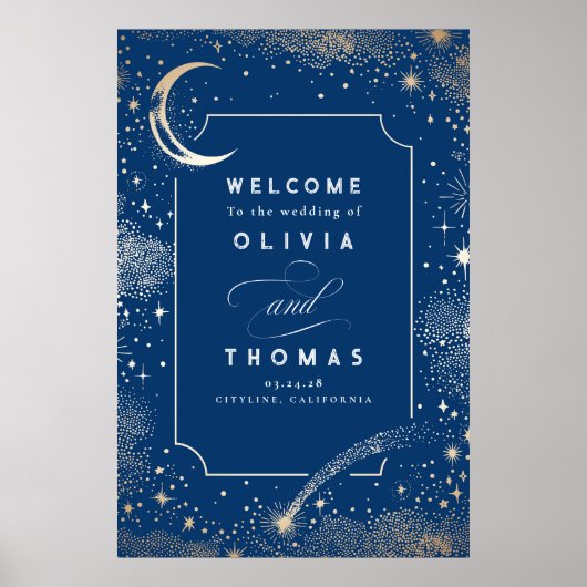Starry Night Sky Celestial Wedding Welcome Sign Poster (Vorne)