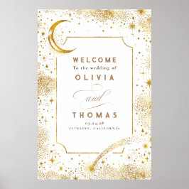 Starry Night Sky Celestial Wedding Welcome Sign Poster