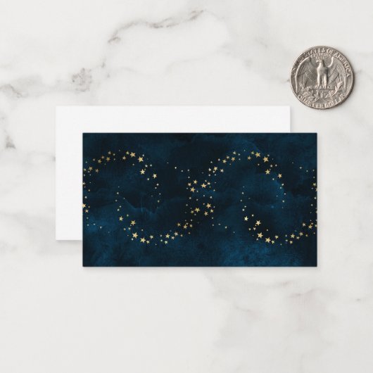 Starry Night Sky Dark Blue Golden Stars Spirale Mitteilungskarte (Vorderseite/Rückseite Beispiel)