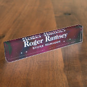 Starry Night Sky Desk Namplate Namensplakette (Seite)