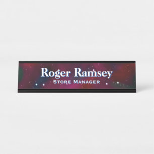 Starry Night Sky Desk Namplate Schreibtischnamensplakette
