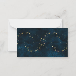 Starry Night Sky Dunkel Blauer goldene Sterne Spir Mitteilungskarte