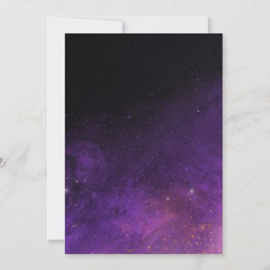 Starry Night Sky - Elegante Hochzeit Einladung (Rückseite)