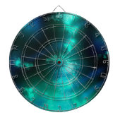 Starry Night Sky Emerald Green Dartboard Dartscheibe (vorne)