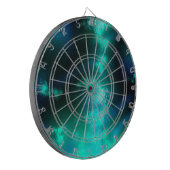 Starry Night Sky Emerald Green Dartboard Dartscheibe (Vorderseite Links)
