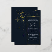 Starry Night Sky Frame Foil Einladung zur Hochzeit (Vorderseite/Rückseite)