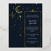 Starry Night Sky Frame Foil Einladung zur Hochzeit (Vorderseite)