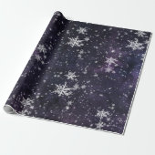 Starry Night Sky Fresh Fallen Snowflakes Geschenkpapier (Ungerollt)