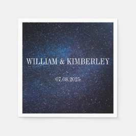 Starry Night Sky Galaxy Elegante Wedding Napkin Serviette