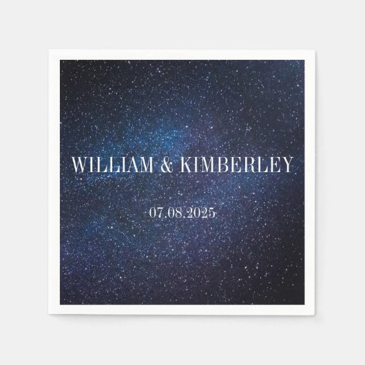 Starry Night Sky Galaxy Elegante Wedding Napkin Serviette (Vorderseite)