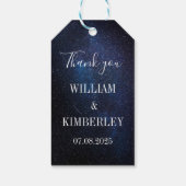 Starry Night Sky Galaxy Elegantes Hochzeitsgeschen Geschenkanhänger (Rückseite)