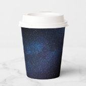 Starry Night Sky Galaxy Elegantes Hochzeitspapier Pappbecher (Rückseite)