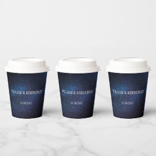 Starry Night Sky Galaxy Elegantes Hochzeitspapier Pappbecher