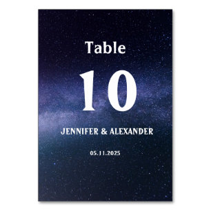 Starry Night Sky Galaxy Stars Cosmos Hochzeit Tischnummer