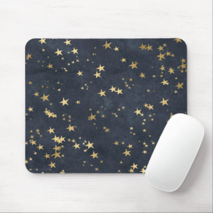 Starry Night Sky Golden Stars Astrologie Lover Mousepad