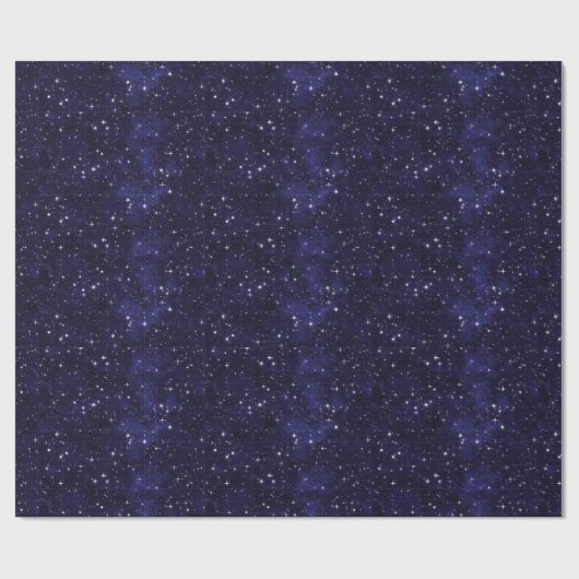 Starry Night Sky Grid Geschenkpapier (Flach)