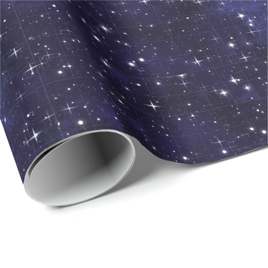 Starry Night Sky Grid Geschenkpapier (Rolleneckpunkt)
