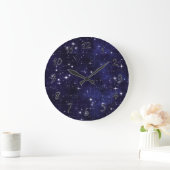 Starry Night Sky Grid Große Wanduhr (Zuhause)