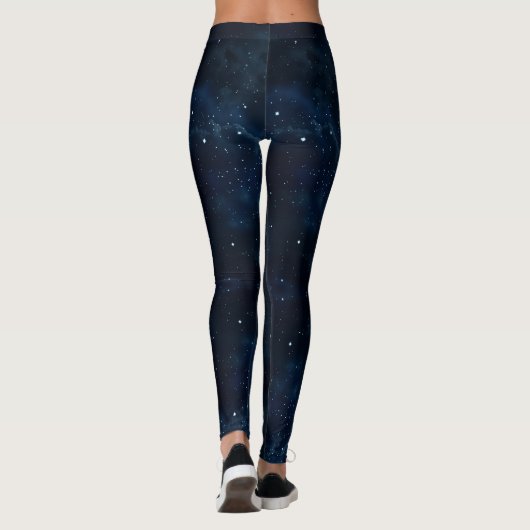 Starry Night Sky Leggings, Galaxy Space Leggings (Rückseite)