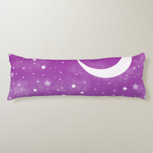 Starry Night Sky Lila Moon and Stars Seitenschläferkissen