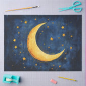 Starry Night Sky mit Crescent Moon Decoupage Seidenpapier (Basteln)