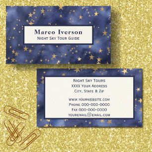 Starry Night Sky mit Gold Stars Visitenkarte