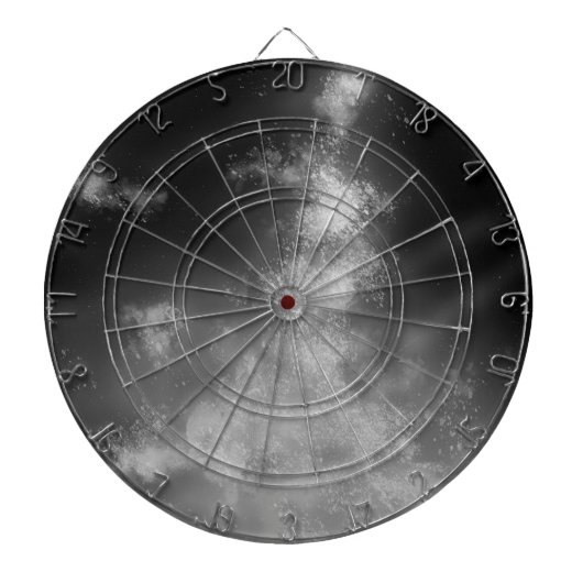 Starry Night Sky Monochrome Grau Dartboard Dartscheibe (vorne)