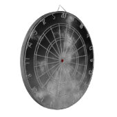 Starry Night Sky Monochrome Grau Dartboard Dartscheibe (Vorderseite Links)