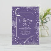 Starry Night Sky Moon Mystical Celestiday Einladung (Stehend Vorderseite)