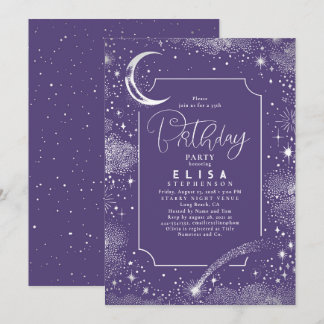 Starry Night Sky Moon Mystical Celestiday Einladung