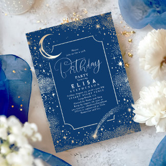 Starry Night Sky Moon Mystical Celestiday Einladung